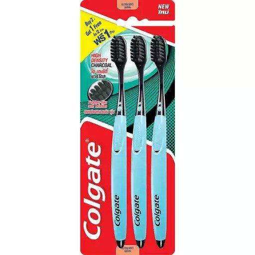 Colgate Toothbrush High Density Charcoal 2+1