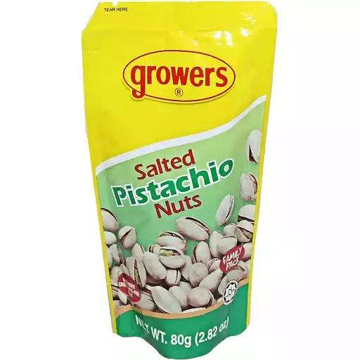 Growers Salted Pistachio Nuts - 80g