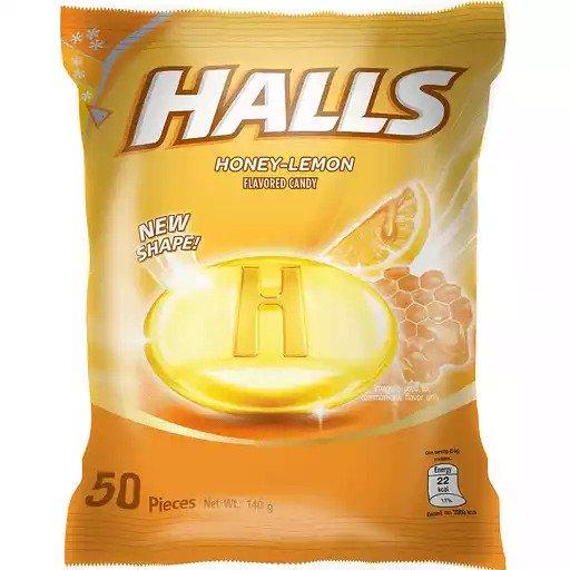 Halls Honey Lemon Candy 50s