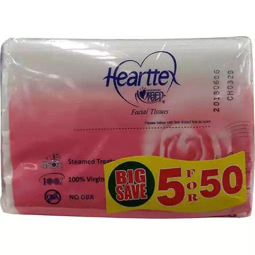 Heartex Facial Tissue Unscented 2ply 50pulls 5s
