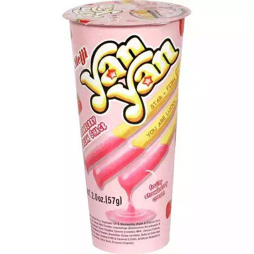 Meiji Yan Yan Strawberry Cream Dip and Crispy Cracker Sticks