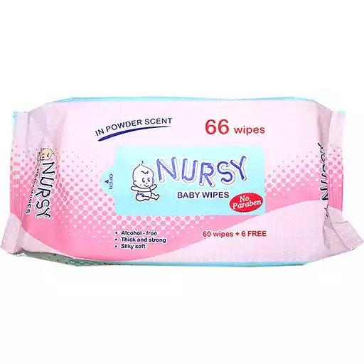 Nursy Baby Wipes in Powder Scent 66s