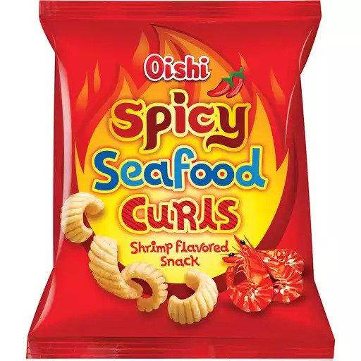 Oishi Spicy Seafood Curls - 24g