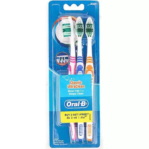 Oral B Medium Classic Toothbrush 3s 2+1