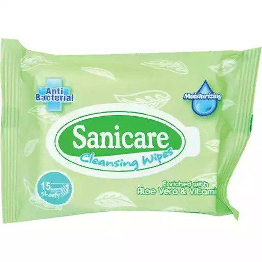 Sanicare Cleansing Wipes Aloevera & Vit E 15s