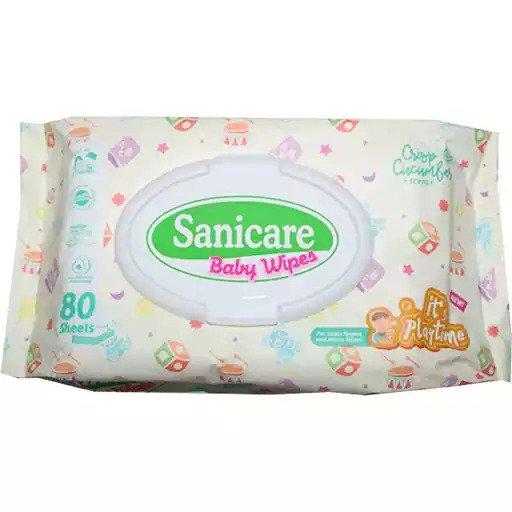 Sanicare Playtime Baby Wipes in Cucumber Scent 80s