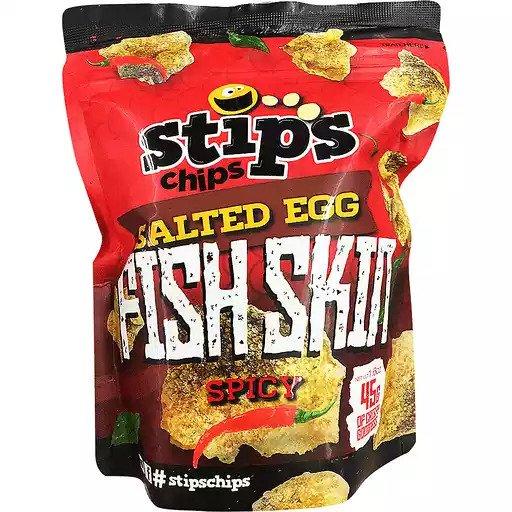 Stips Chips Salted Egg Fish Skin Spicy - 45g