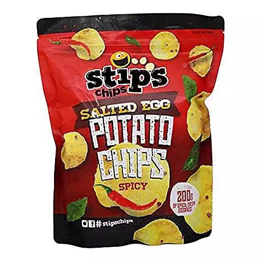 Stips Chips Salted Egg Potato Chips Spicy - 200g