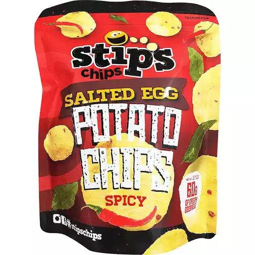 Stips Chips Salted Egg Potato Chips Spicy - 60g
