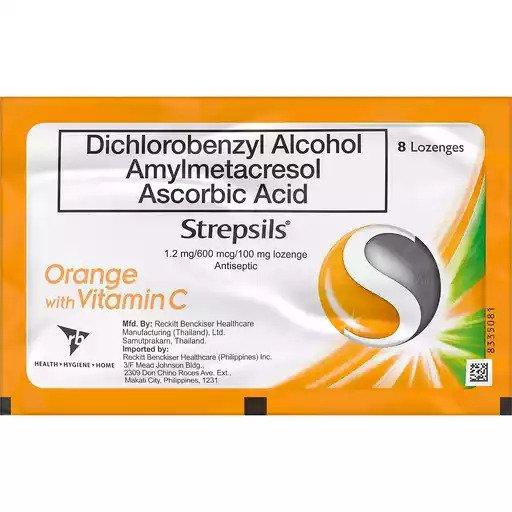 Strepsils Orange With Vitamin C 8s