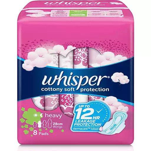 Whisper Heavy Flow Cottony Soft Protection with Wings 8s
