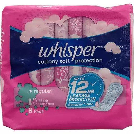 Whisper Reg Flow Cottony Clean Non Wings Napkin 8s