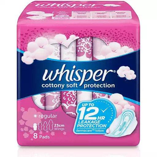 Whisper Regular Flow Cottony Soft Protection with Wings 8s