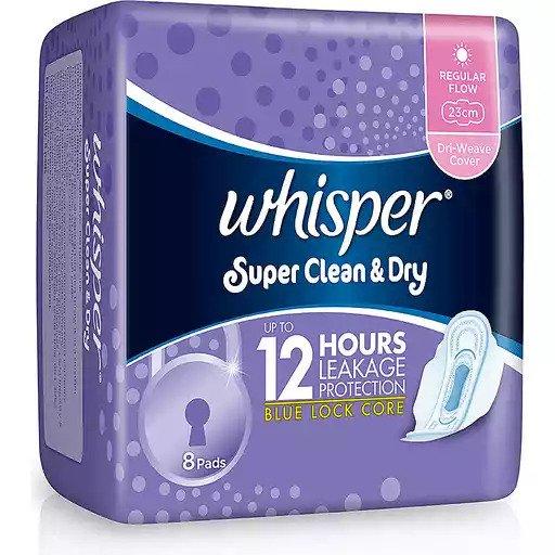 Whisper Super Clean & Dry with Wings - 8pcs